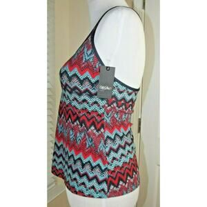 NWT MOSSIMO TANKINI Slate Multi Color Swimsuit TOP - Size SMALL